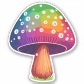 Kleurrijke Magic Mushroom Sticker (Voorkant)
