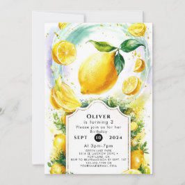 Kleurrijke magische citroen verjaardag kaart