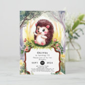 Kleurrijke magische egel verjaardag kaart (Staand voorkant)