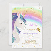 Kleurrijke Magische Glitter Eenhoorn Regenboog Ver Kaart (Voorkant)