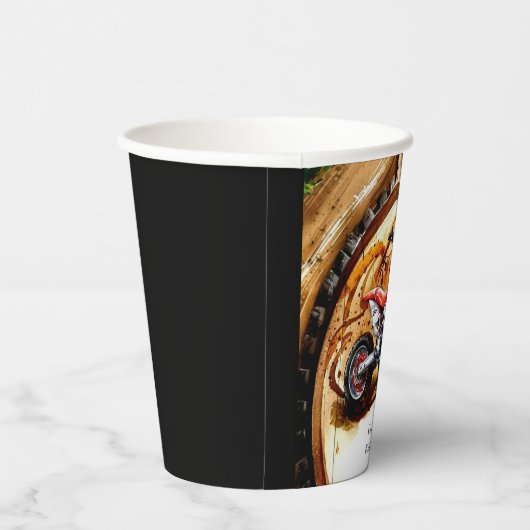 Kleurrijke Magische Motorfiets Verjaardag Papieren Bekers (Rechts)