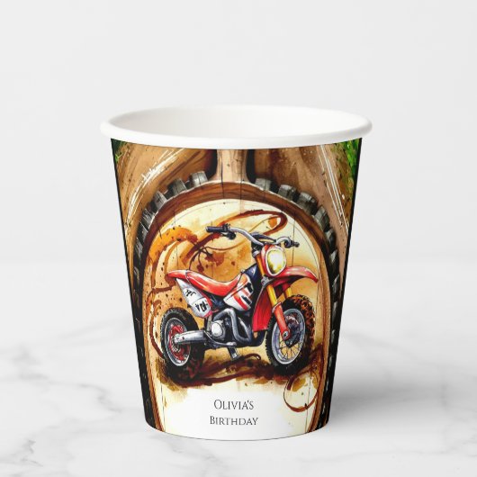 Kleurrijke Magische Motorfiets Verjaardag Papieren Bekers (Voorkant)