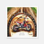 Kleurrijke Magische Motorfiets Verjaardag Servet (Voorkant)