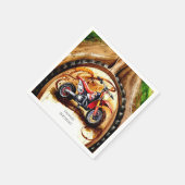 Kleurrijke Magische Motorfiets Verjaardag Servet (Hoek)