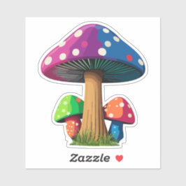 Kleurrijke Magische Paddenstoel Sticker