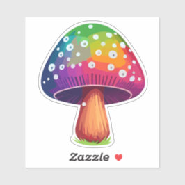 Kleurrijke Magische Paddenstoel Sticker