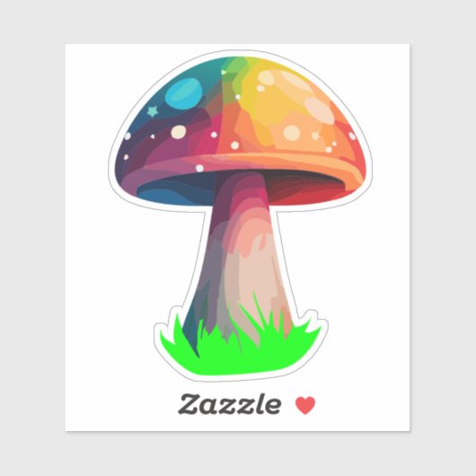 Kleurrijke Magische Paddenstoel Sticker (Vel)