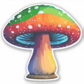 Kleurrijke Magische Paddenstoel Sticker  (Voorkant)