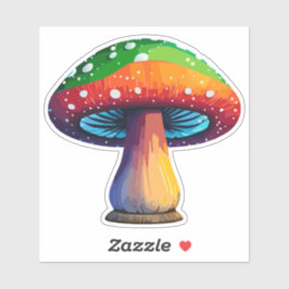 Kleurrijke Magische Paddenstoel Sticker