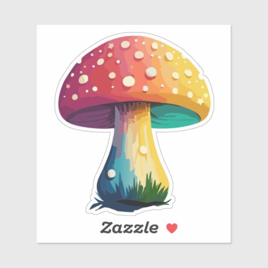 Kleurrijke Magische Paddenstoel Sticker  (Vel)