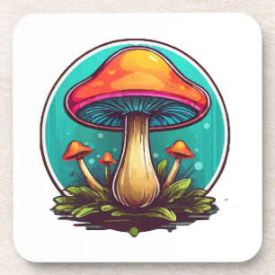 Kleurrijke Magische Paddenstoelen Bier Onderzetter