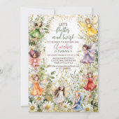 Kleurrijke Magische Pixie Fairy Floral Meisjes Ver Kaart (Voorkant)