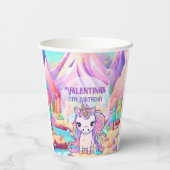 Kleurrijke Magische Schattige Eenhoorn Land Meisje Papieren Bekers (Achterkant)
