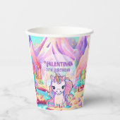 Kleurrijke Magische Schattige Eenhoorn Land Meisje Papieren Bekers (Voorkant)