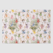 Kleurrijke Magische Schattigee Bloemenfeeën Gouden Tissuepapier (Voorkant)