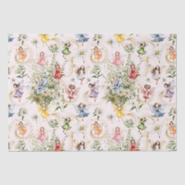 Kleurrijke Magische Schattigee Bloemenfeeën Gouden Tissuepapier