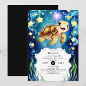 Kleurrijke magische schildpad verjaardag kaart (Voorkant / Achterkant)