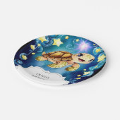 Kleurrijke magische schildpad verjaardag papieren bordje (Gekanteld)