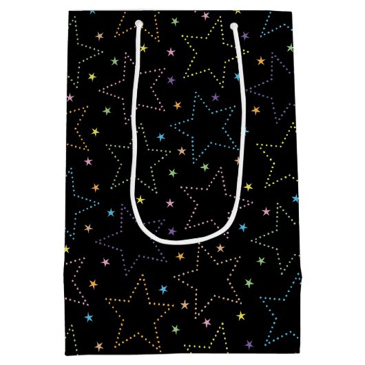 Kleurrijke Magische Sterrennacht Sky Pattern Medium Cadeauzakje (Achterkant)