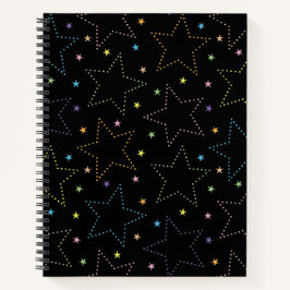 Kleurrijke Magische Sterrennacht Sky Pattern Notitieboek