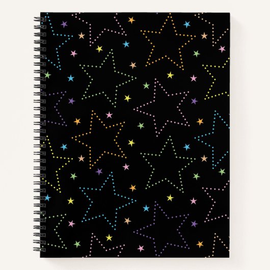 Kleurrijke Magische Sterrennacht Sky Pattern Notitieboek (Voorkant)