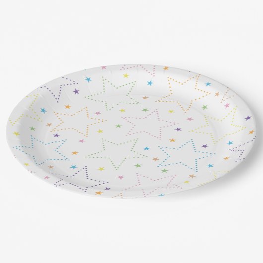 Kleurrijke Magische Sterrennacht Sky Pattern Papieren Bordje (Gekanteld)