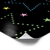 Kleurrijke Magische Sterrennacht Sky Pattern Perfect Poster (Hoek)