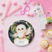 Kleurrijke magische uil verjaardag papieren bordje (Feest)