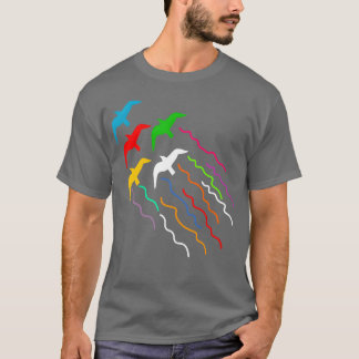 Kleurrijke magische vliegende vogels jongen t-shirt