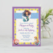 Kleurrijke magische zeemeermin verjaardagsfeestje kaart (Staand voorkant)