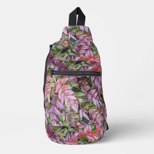 Kleurrijke Mahonia Plant bladeren bloemig Sling Bag (Voorkant)