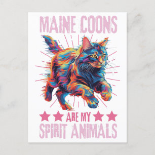 Kleurrijke Maine Coon Cat Briefkaart