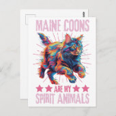 Kleurrijke Maine Coon Cat Briefkaart (Voorkant / Achterkant)