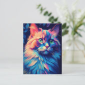 Kleurrijke Maine Coon Cat Briefkaart (Staand voorkant)