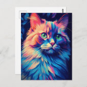 Kleurrijke Maine Coon Cat Briefkaart (Voorkant / Achterkant)