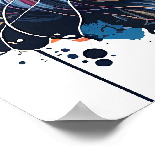 Kleurrijke Maine Coon Cat Poster (Hoek)