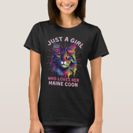 Kleurrijke Maine Coon Cat T-shirt