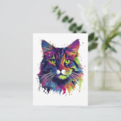 Kleurrijke Maine-coon kat Briefkaart (Staand voorkant)