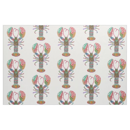 Kleurrijke Maine rode kreeft stof (Fat Quarter)