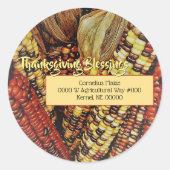Kleurrijke Maïs/Thanksgiving/Envelopverbindingen Ronde Sticker (Voorkant)