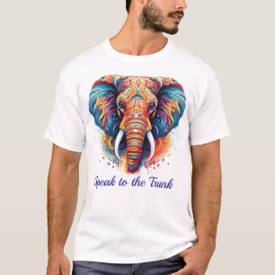 "Kleurrijke Majesteit: Stam Olifantenkunst in Krac T-shirt