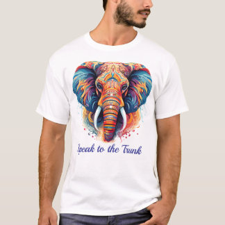 "Kleurrijke Majesteit: Stam Olifantenkunst in Krac T-shirt