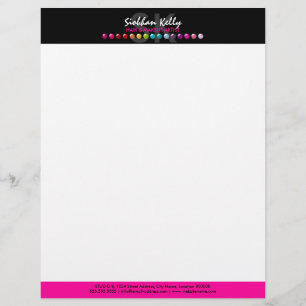 Kleurrijke make-up artist Monogram Letterhead Briefhoofd Sjabloon