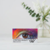 Kleurrijke make-up en penselen | Vrouwenoog Visitekaartje (Staand voorkant)