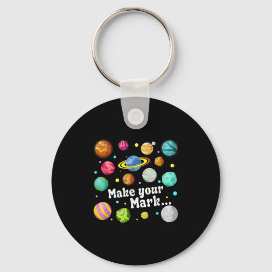 Kleurrijke Make Your Mark Happy Dot Day Teacher Ki Sleutelhanger (Voorkant)
