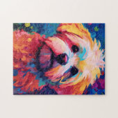 Kleurrijke Maltese hondenkunst Legpuzzel (Horizontaal)