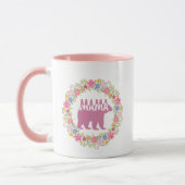 Kleurrijke Mama Beer Silhouet Kunst Mok (Links)