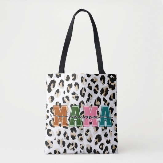Kleurrijke Mama Canvas tas – Trendy Moederdag Gift (Voorkant)