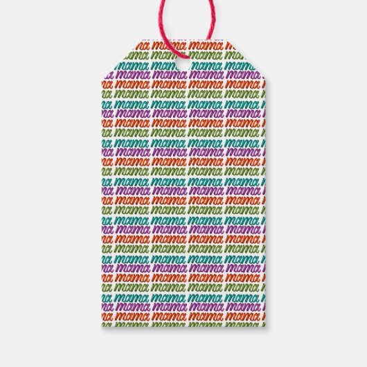 Kleurrijke Mama Gift Bag Cadeaulabel (Voorkant)
