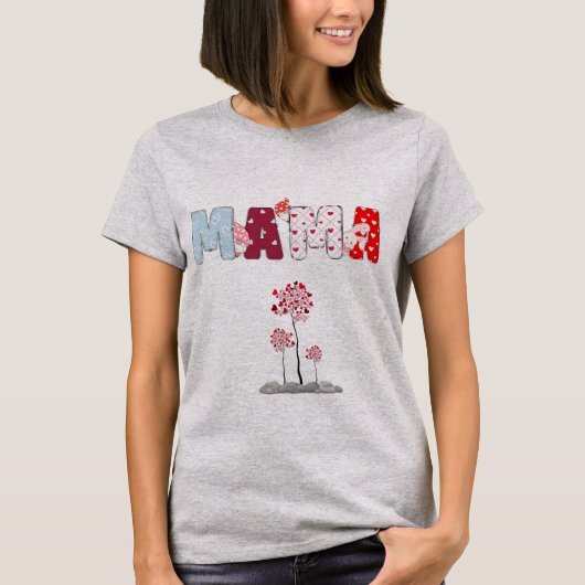 Kleurrijke Mama Heart Shirt - Schattigee Moederdag (Voorkant)